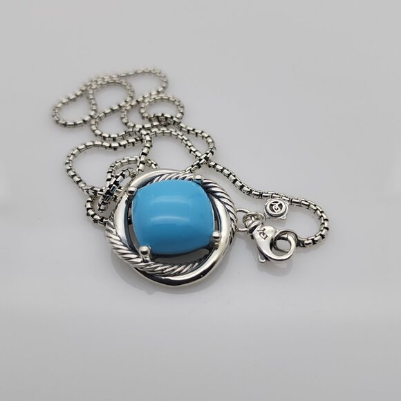 David Yurman Infinity 14mm Turquoise Pendant Necklace - Picture 5 of 5